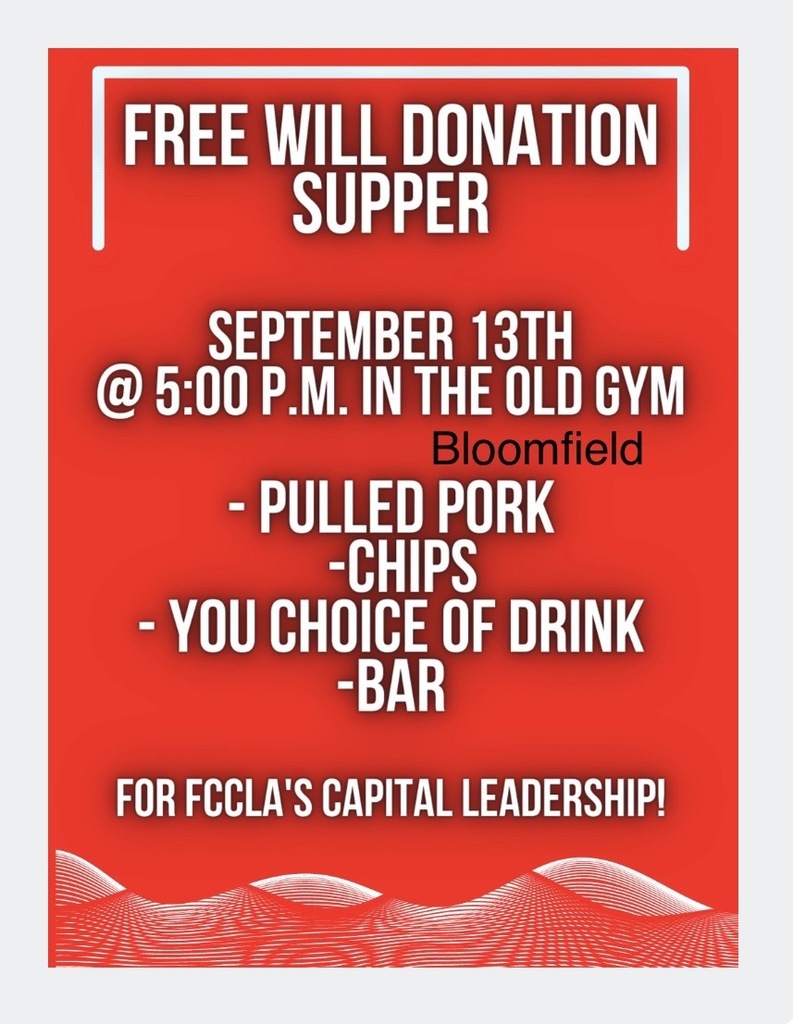 Bloomfield's FCCLA fundraiser on Tues., Sept. 13th 