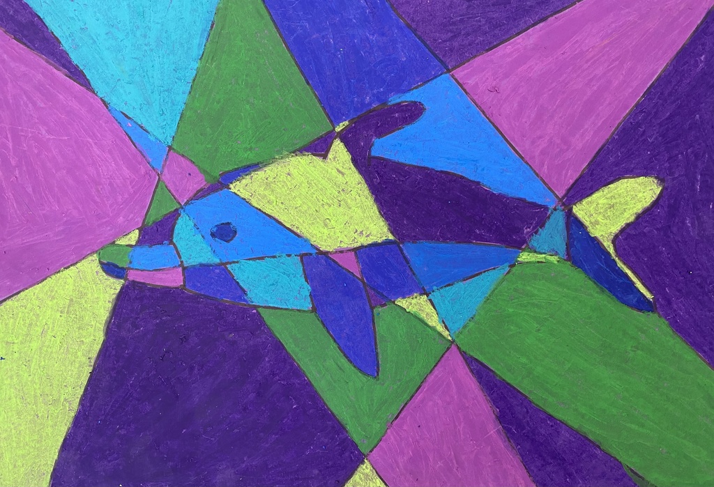 Middle School - Maleah Heimes, 6th grade, "Cubism with a Scheme"
