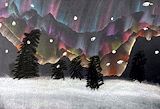 - upper elem., Kesley Koch, 4th grade, "Aurora Borealis Landscape"