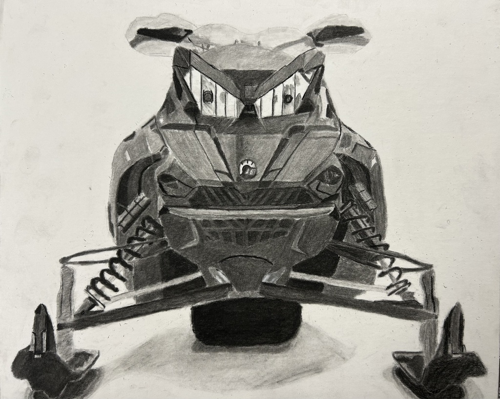 - high school, Emersyn Guenther, 9th grade, charcoal drawing